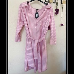 Maje Oversized Striped Shirt Dress